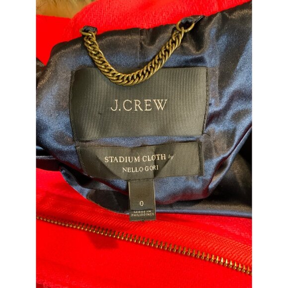 J. C Red Chateau Parka Stadium Cloth Nello Gori Faux Fur Hood Coat, Size 0 - Picture 8 of 8